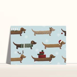 Dackel Weihnachten Postkarte Weihnachten Hund Karte Lustige Postkarte A6 Karte Weihnachtsgeschenk Dackel
