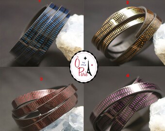 1 m cord strap of split leather 10 x 2 mm tortoise shell vinyl blueyellowBurgundypurple