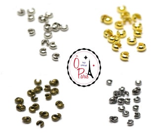 Cubierta de 100 cuentas para aplastar 3 mm, plata/oro/bronce/pistola-metal