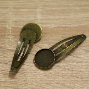 10x barrettes à cheveux support cabochon 18 mm, argenté/doré/bronze image 4