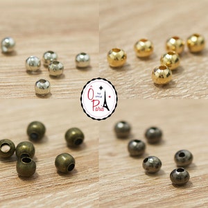 50 PC wood beads 6 mm, Silver/Gold/bronze/gun-metal