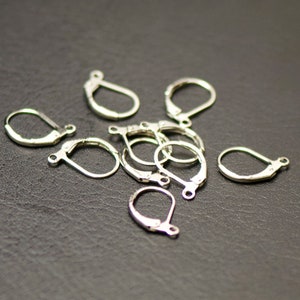 20 crochets dormeuse ovale pour boucle d'oreille, argenté/argenté clair/doré/bronze/gun-métal image 2