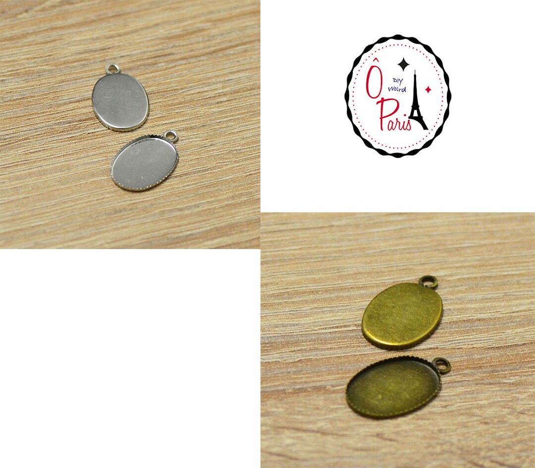 Cabochon Plaqué Or 18x13 – Pour Bolo, Cravate, Broche – Montage CF2GOLD – NEUF