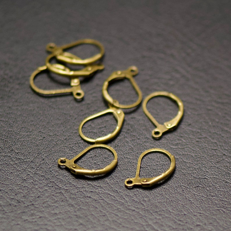 20 crochets dormeuse ovale pour boucle d'oreille, argenté/argenté clair/doré/bronze/gun-métal image 5