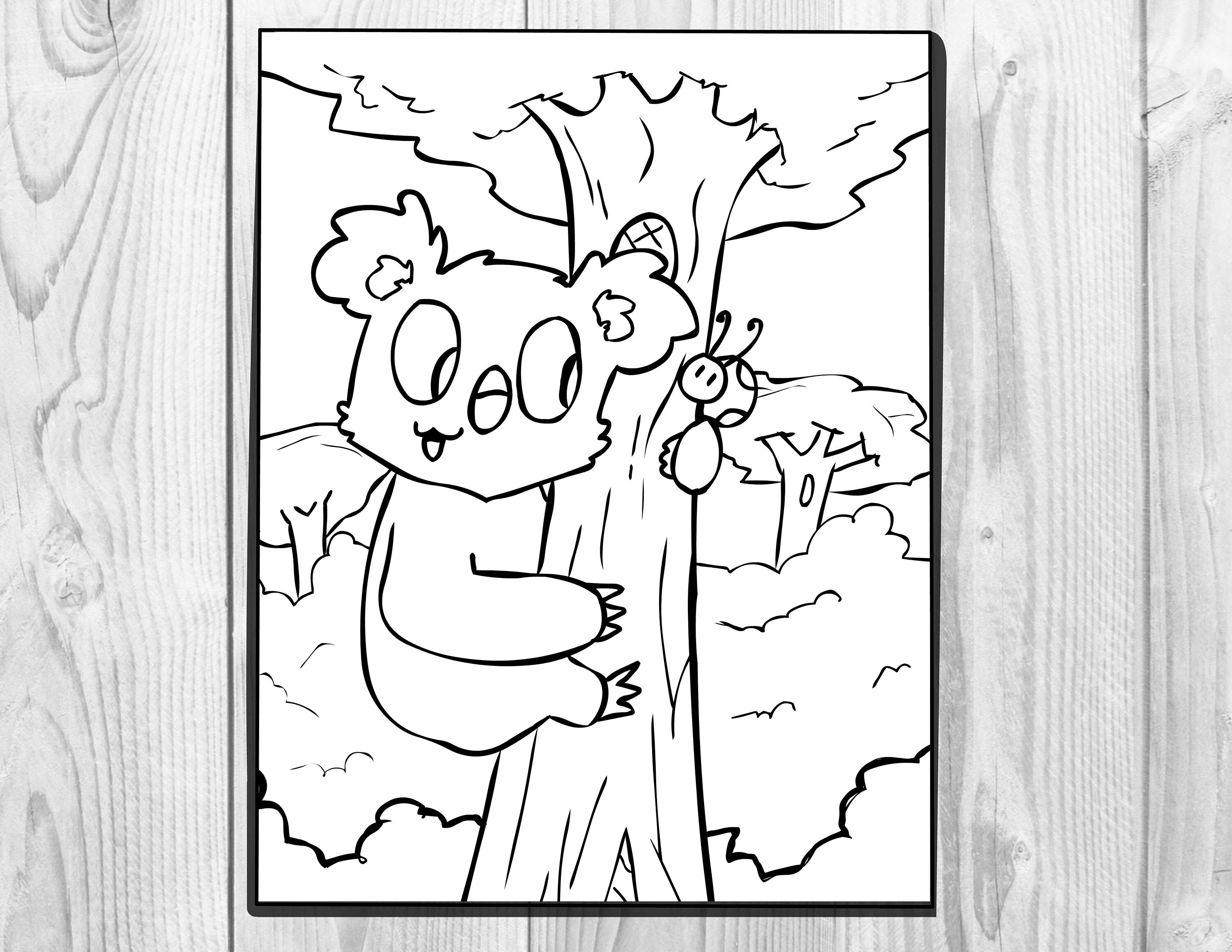 Koala Coloring Page Printable Digital Download For Kids And | Etsy