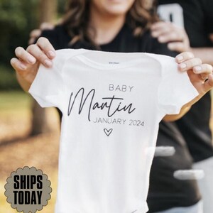 Pregnancy Announcement Gerber Onesie®: Custom Baby Name Reveal