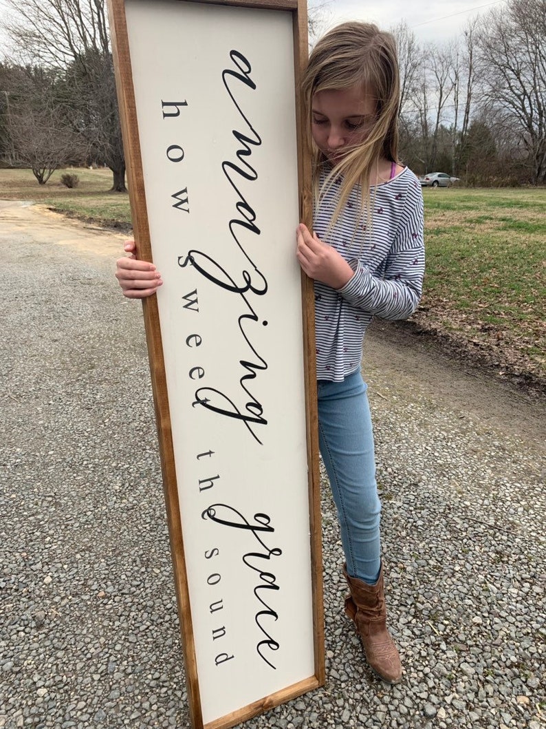 Amazing Grace Rustic Sign Wood Sign Amazing Grace Wall Art Etsy