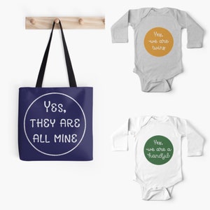 Perfect twins baby gift set onesies and tote
