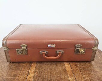 Large Vintage Suitcase, vintage luggage, antique luggage, antique props, decorative antiques, vintage suitcases, mid century suitcases