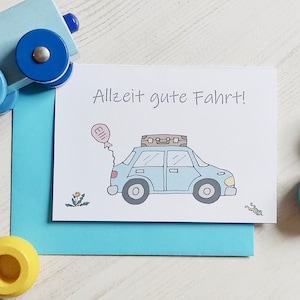 Personalisierte Glückwunschkarte Auto Führerschein Fahrerlaubnis/ Karte Name Gratulation bestandene Fahrprüfung/ gute Reise/ 18. Geburtstag