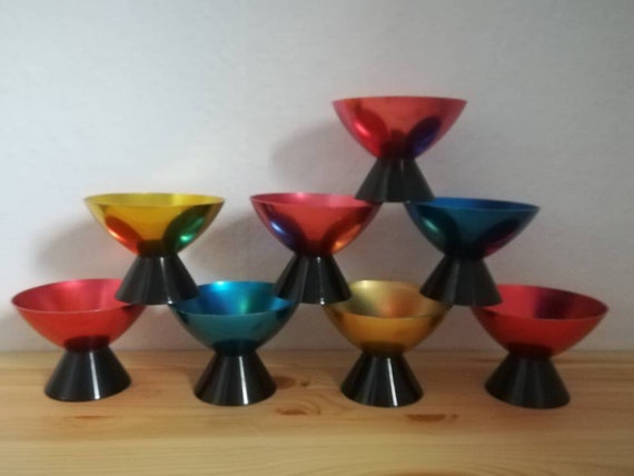 Vintage Ice Cream Mug Gdr 70s 70s Retro Kitchen Anodized Metal Etsy