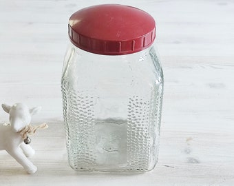 Old vintage candy jar Bakelite lid bonboniere storage jar storage jar glass / midcentury retro kitchen retro tableware 60s 60s