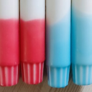 Dip Dye candles blue red/stick candle candlesticks set of 4/Raysin candlestick/gift mom sister daughter friend colleague teacher image 3