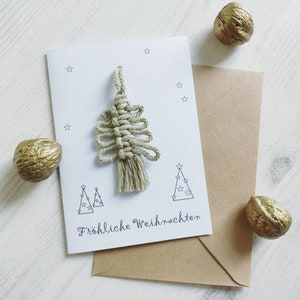 Weihnachtskarte Makramee Tannenbaum Anhänger/ Kraftpapier Klappkarte Makrameebaum/ Weihnachtsanhänger/ Weihnachtsbaumschmuck/ Weihnachtsbaum