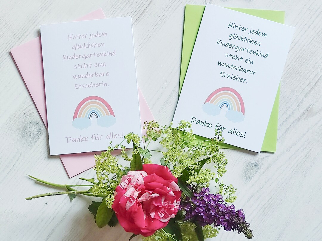  Abschiedskarte Karte Spruch Kindergarten Erzieher Erzieherin 