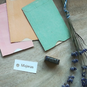 Vintage Stempel Majoran alter Gärtnerstempel Holzstempel Kräuter Garten Gewürze Gartenstempel Stempeln Bedrucken Samentüten Etiketten Tags