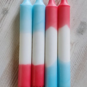 Dip Dye candles blue red/stick candle candlesticks set of 4/Raysin candlestick/gift mom sister daughter friend colleague teacher image 4