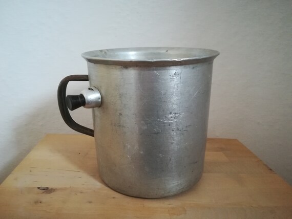 Vintage Pot Cup Handle Pot Aluminium Shabby Vase Gartendeko Etsy