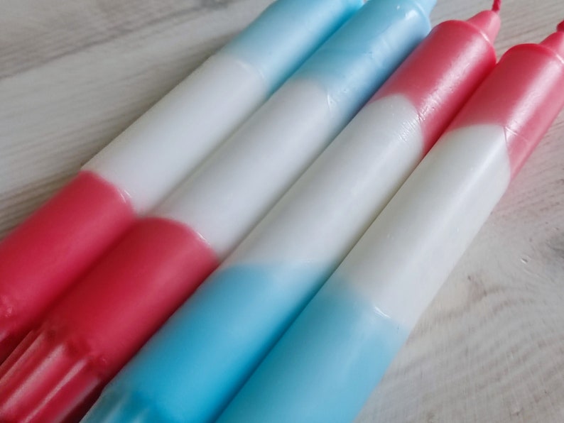 Dip Dye candles blue red/stick candle candlesticks set of 4/Raysin candlestick/gift mom sister daughter friend colleague teacher image 5