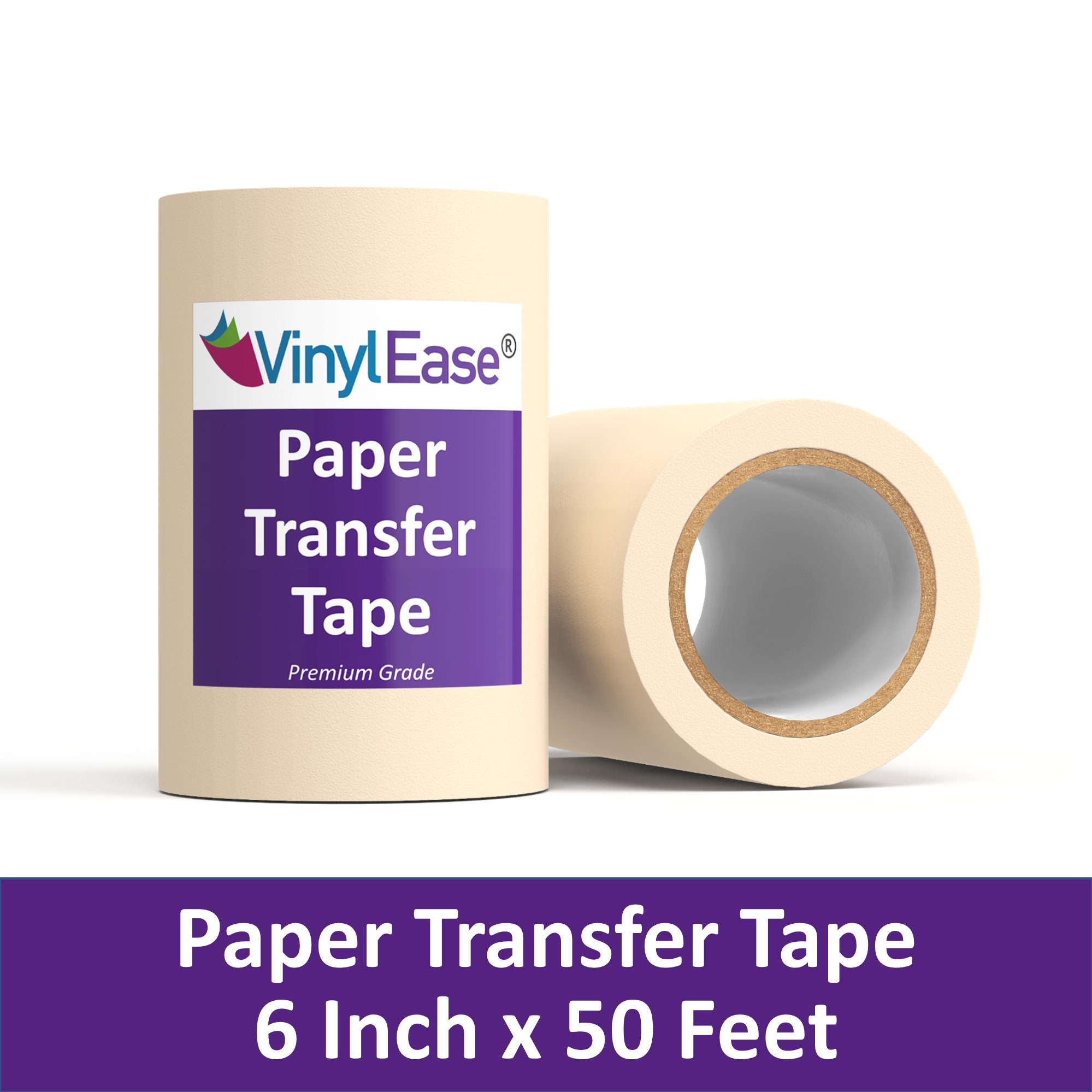 12 x 100' Roll of Paper Transfer Tape for Vinyl, Made in America, Premium-Grade Transfer Paper for Vinyl with Layflat Adhesive for Cricut Vinyl