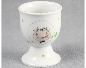 Egg cup "Muh!" Porcelain cow hand-painted