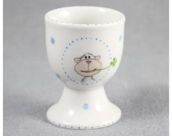 Oeuf tasse mouton « Mäh! » Œuf de petit-déjeuner en porcelaine peint à la main