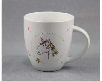 Tasse Kindertasse "Einhorn" Porzellan, handbemalt