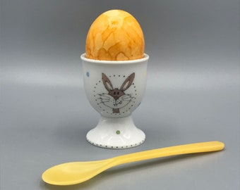 Tasse à oeufs « lapin », porcelaine peinte à la main, petit déjeuner, lapin de Pâques, œuf de petit-déjeuner, Pâques, cadeau de Pâques