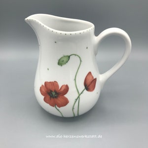 Large pot &quot;Pusteblume&quot;, porcelain, hand-painted, milk jug, vase, milk pourer
