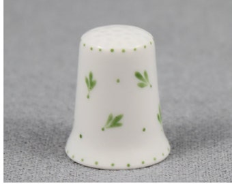 « Feuilles » de dé, porcelaine peinte à la main, chapeaux à doigts