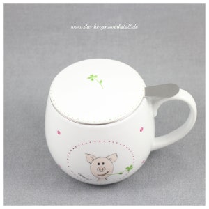 Tasse Schwein Kuschelbecher Becher Grunz Porzellan, handbemalt Bild 9