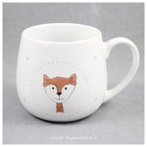 Cup fox cuddly cup cup porcelain, hand-painted