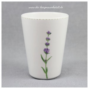 Toothbrush cup Lavender porcelain, handpainted image 5