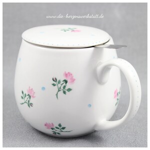 Becher Vintage-Röschen Tasse Porzellan handbemalt Kuschelbecher Rosen Streublümchen Bild 10