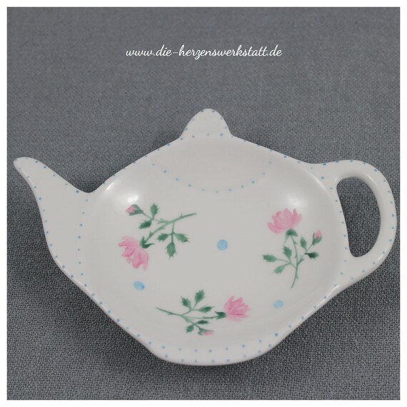 Tea Bag Storage Vintage Beauty Porcelain Hand Painted Image 0