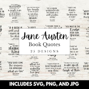 25 Jane Austen SVG Bundle, Jane Austen Quote, Literary Quote SVG, Book Cut Files, Literary Cut Files, Commercial Use, Quote SVG Bundle