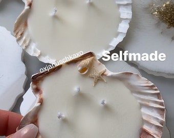 Scallop candle soy wax shell candle real decorative