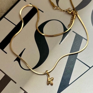 Edelstahlkette mit Bubble Buchstaben Anhänger Gold Edelstahl Kette personalisiert