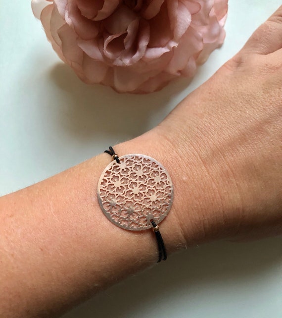 Sale Sellout Rose Gold Bracelet Elastik Plate Filigran Blume Origami Bohemian