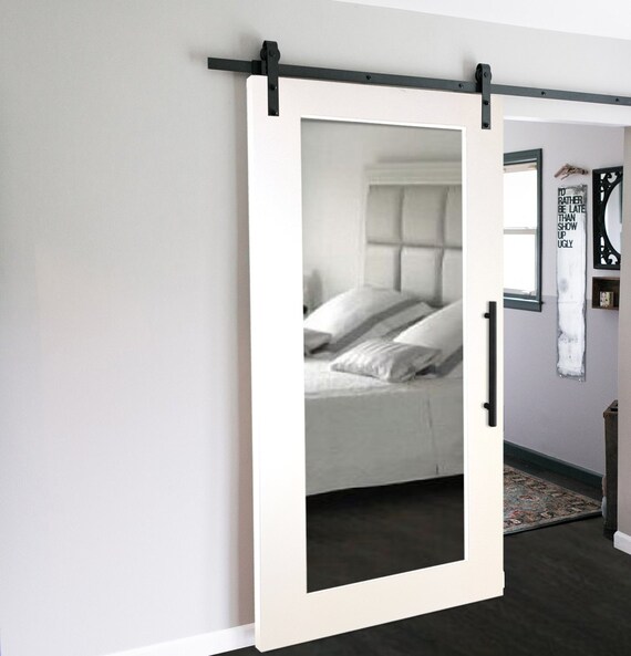Mirrored Mdf Sliding Barn Door Wmd 0001 Whitout Hardware