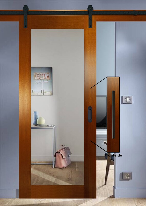 Mirror Sliding Door Barn Made Of Solid Tropical Oakwood With