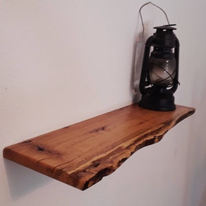 Rustic Live edge Floating Shelf / Wall Decor / Black Walnut White Oak Red Oak Sycamore Cherry