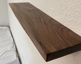 Modern Solid wood Floating Shelf / Unique wood grain / Wall Decor / Solid wood/ Black Walnut White Oak Red Oak Sycamore Cherry