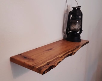 Rustic Live edge Floating Shelf / Wall Decor / Black Walnut White Oak Red Oak Sycamore Cherry