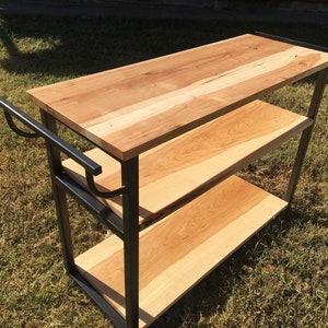 Solid wood Rolling Kitchen Cart / Solid wood Kitchen Island with casters