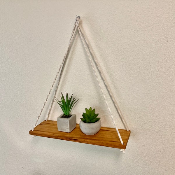 A set of 2 Solid wood Hanging shelves / Floating shelf / Wall Decoration / Modern Shelf / Black walnut & Cherry.