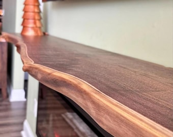 Heavy duty Modern Live edge Floating Shelf / Solid wood natural live edge shelf / Heavy duty shelf with a Hidden metal bracket