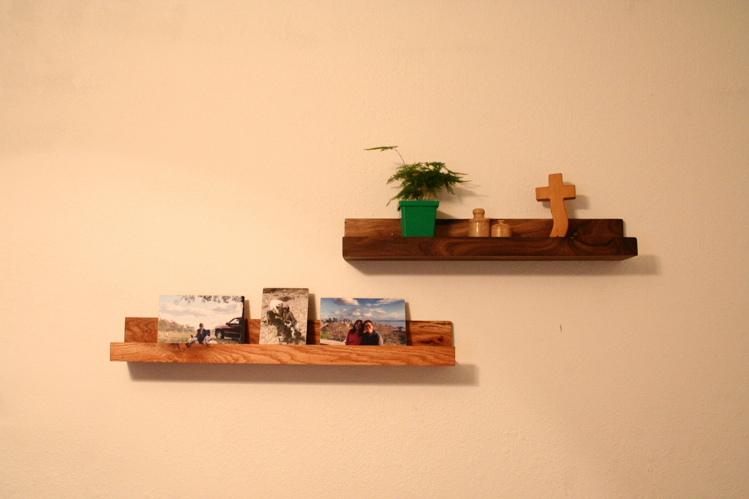 Rustic Solid Wood Floating Shelf - Wall Decor - Etsy
