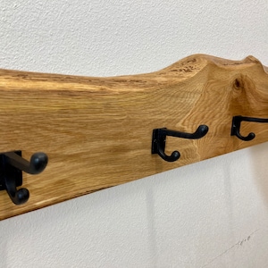 DIY Coat Rack - Hat + Scarf Rack - Wooden Hooks - With Leather