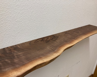 Modern Live edge Floating Shelf with Hidden metal brackets